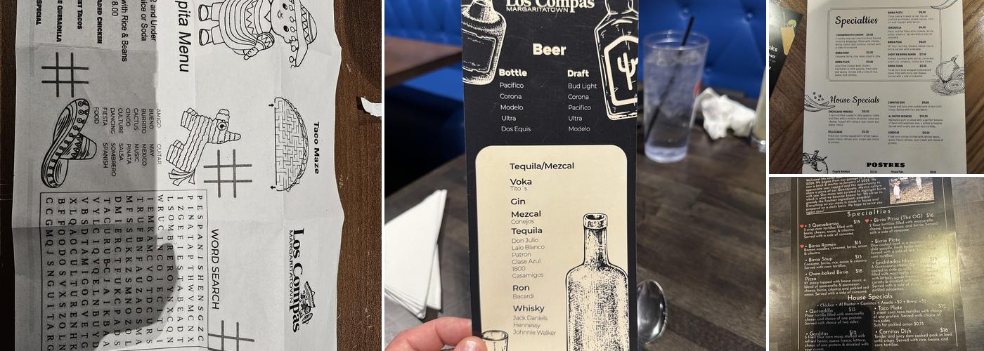 Los Compas Margaritatown Menu