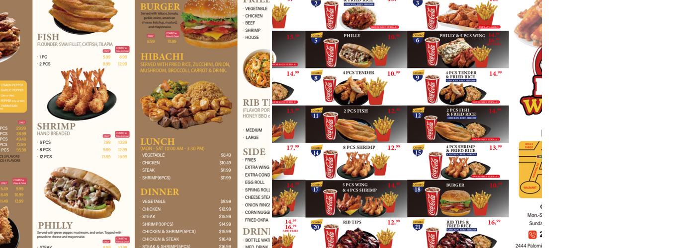 BTB Wings Menu