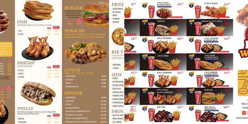 BTB Wings Menu