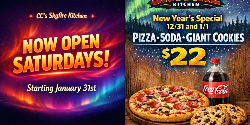 CC’s Skyfire Kitchen 23375 Beluga Ave, Willow