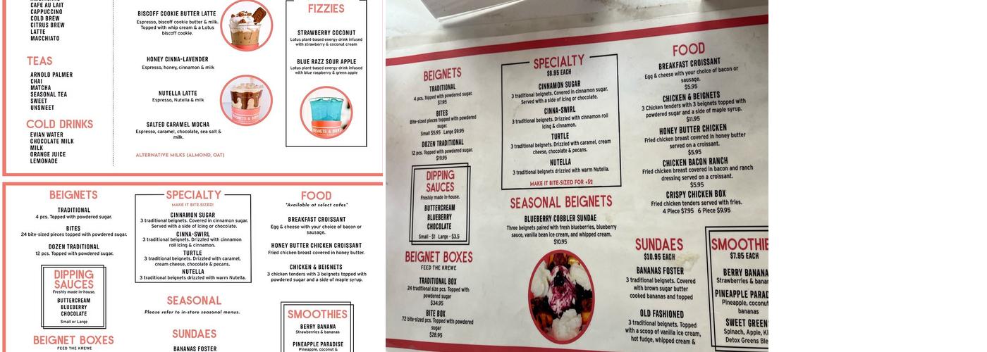 Beignets & Brew Menu