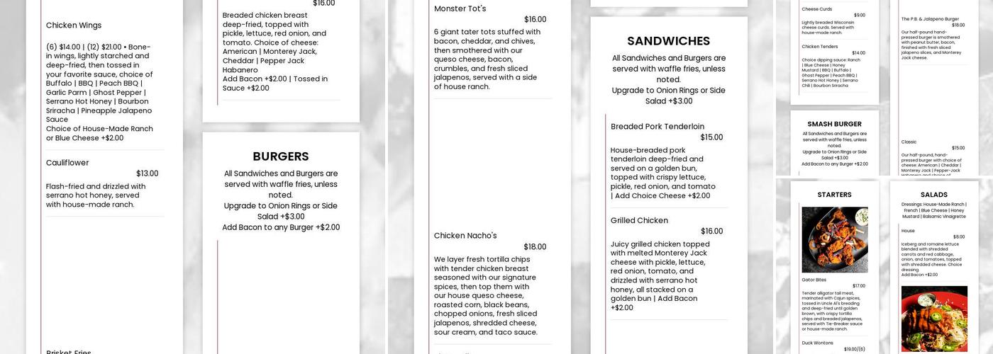 Tie Breakers Indy Menu