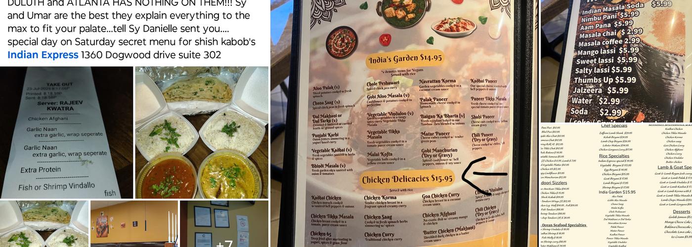 India Express Menu