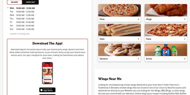 Pizza Hut Menu