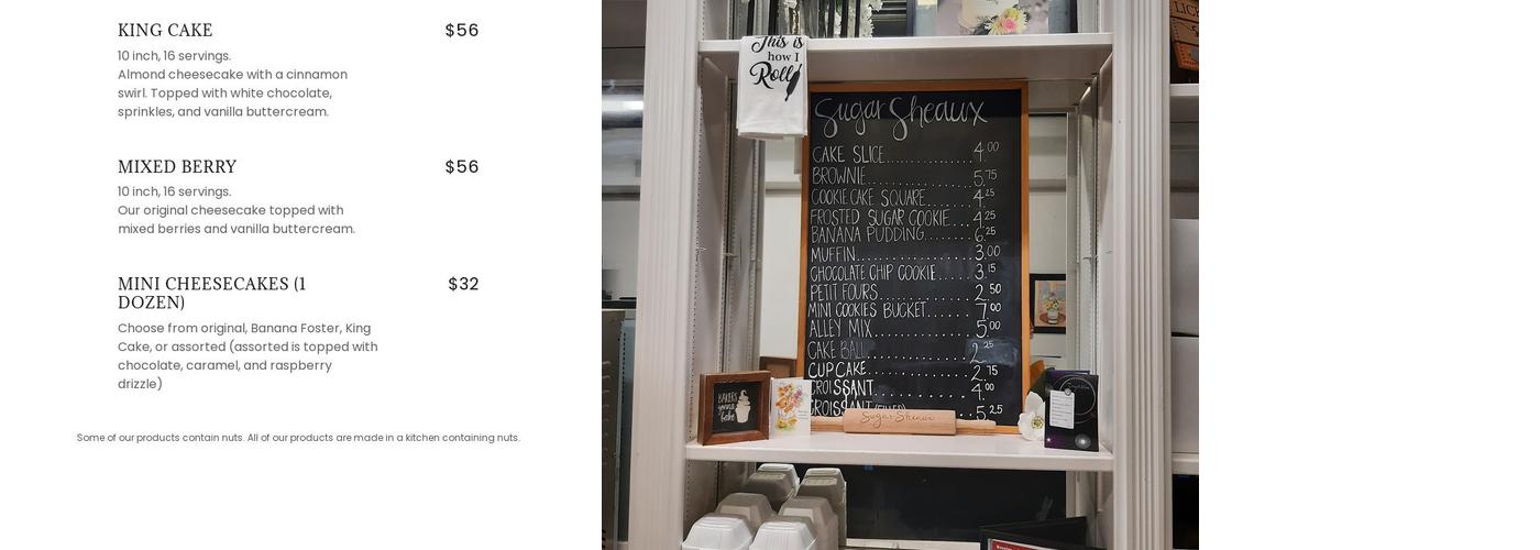 Sugar Sheaux Menu