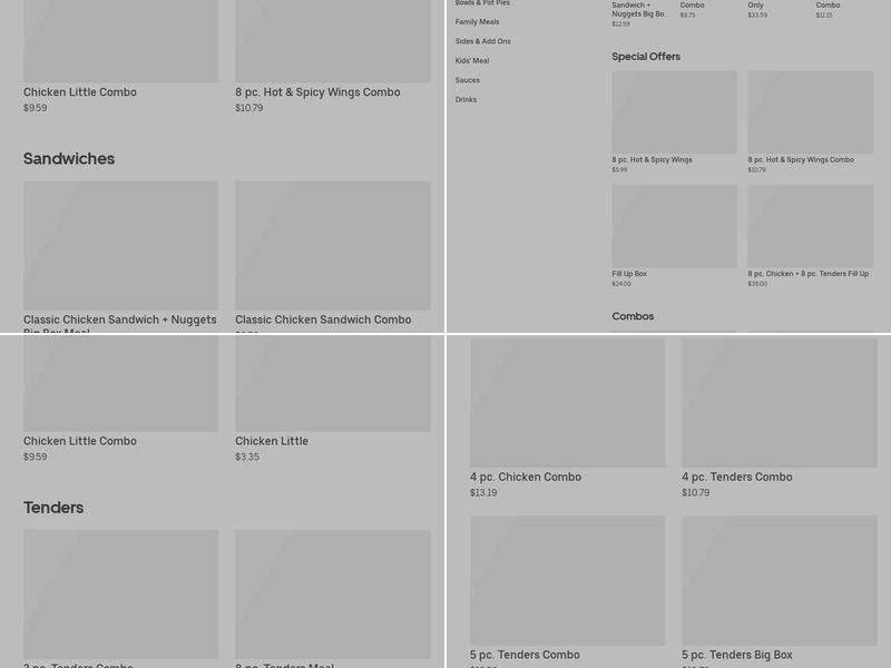 KFC Menu