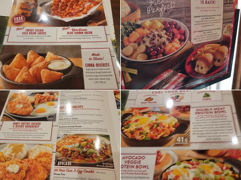 Bob Evans Menu