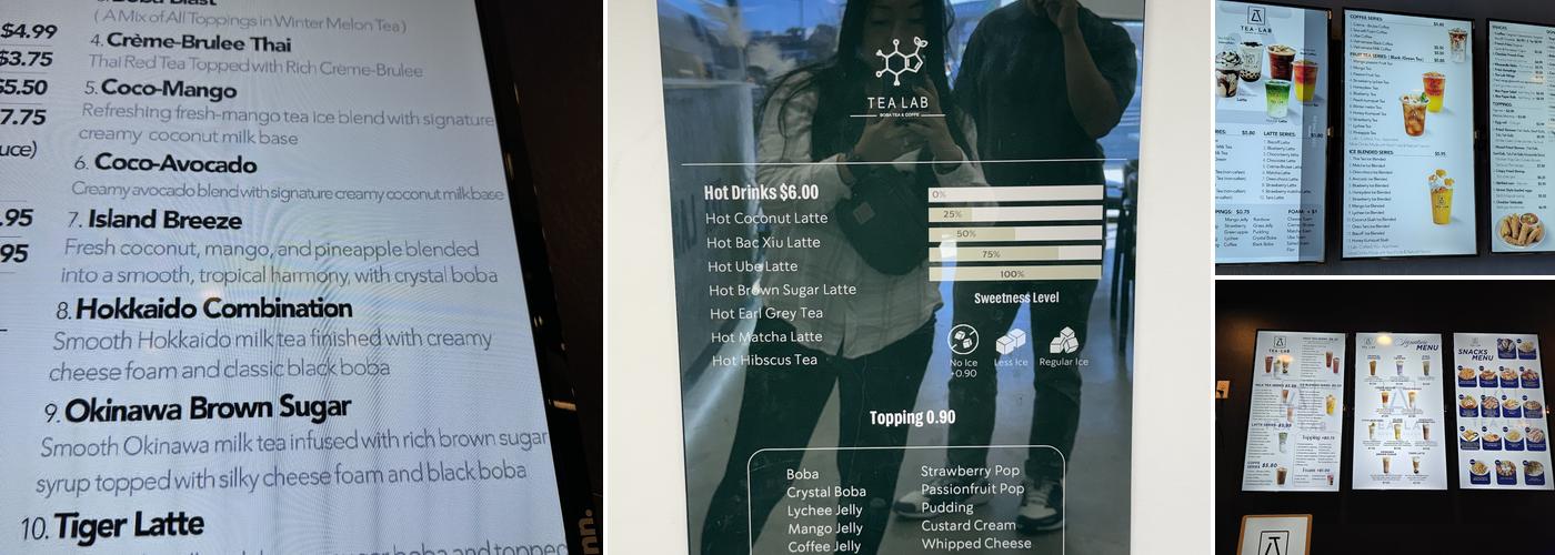TEA LAB Menu