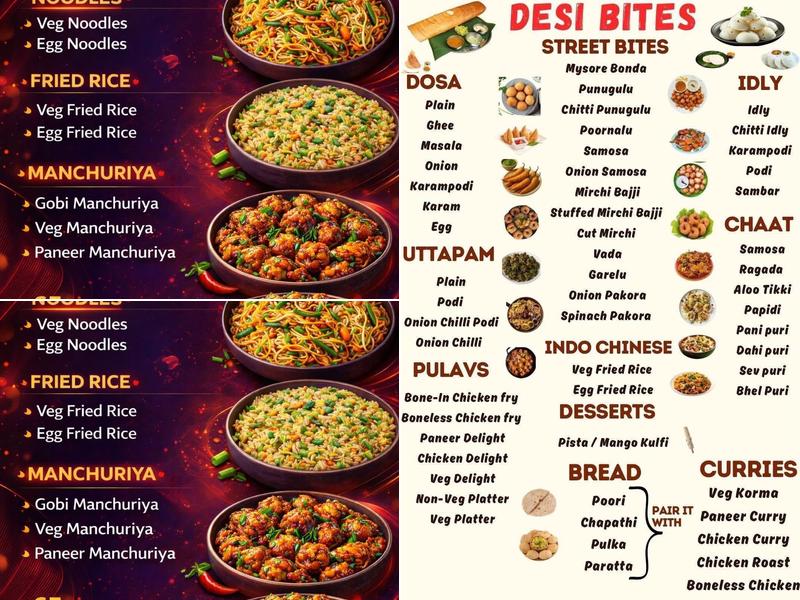 Desi Bites Menu