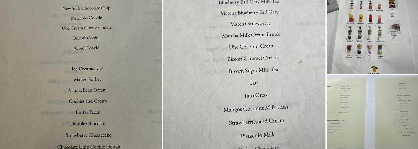 Mango Republic Cafe Menu