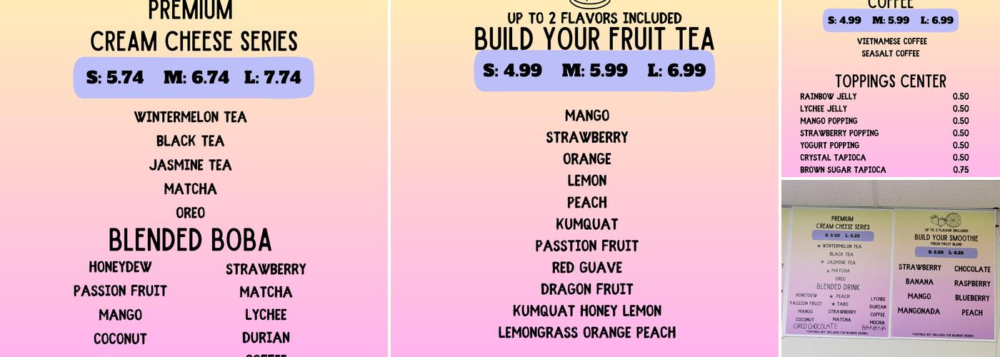 Wildcat Bubble Tea Menu