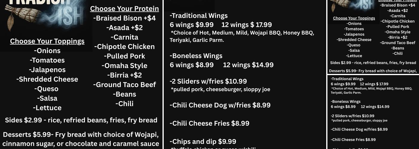 Tradish(ish) Menu