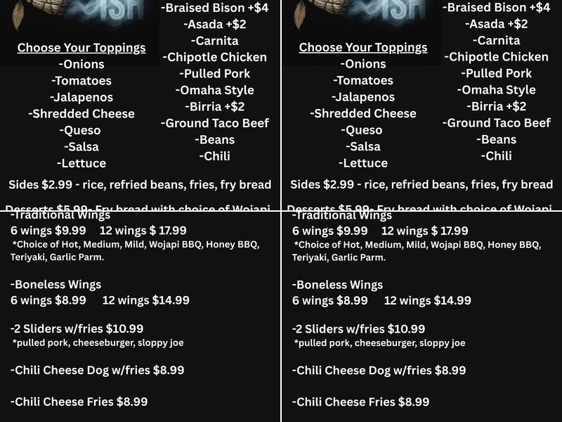 Tradish(ish) Menu
