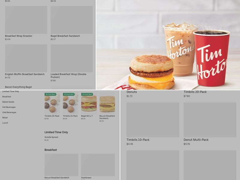 Tim Hortons Menu