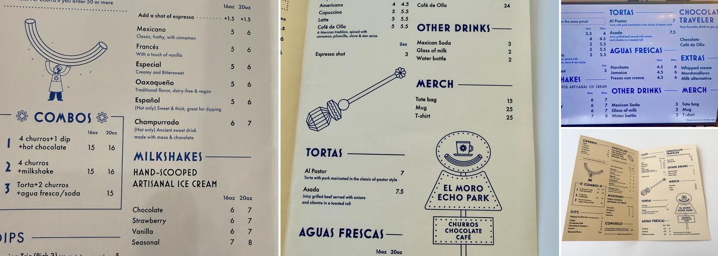 El Moro Menu