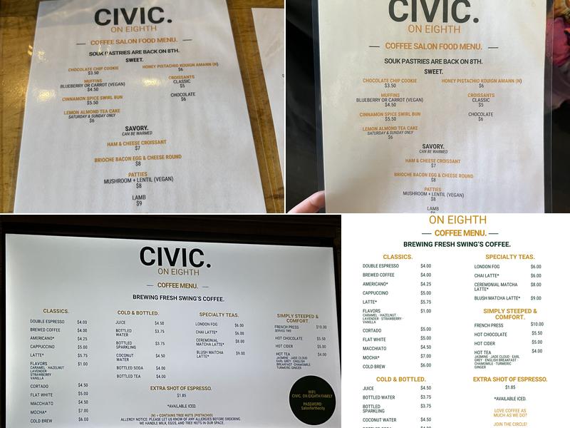 CIVIC. On Eighth Menu