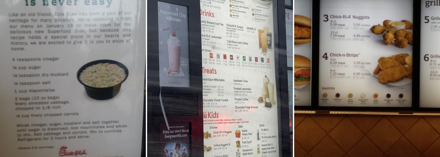 Chick-fil-A Menu