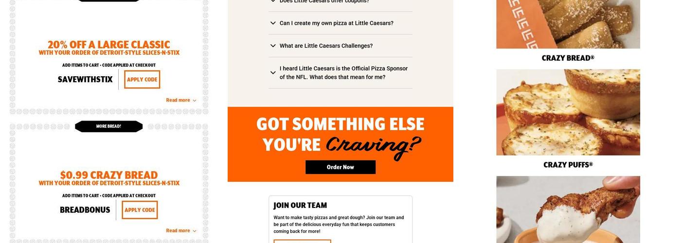 Little Caesars Pizza Menu