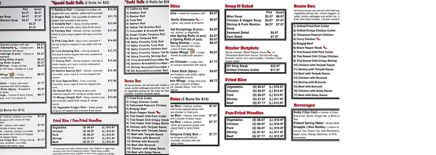 The Mj’s kitchen Menu