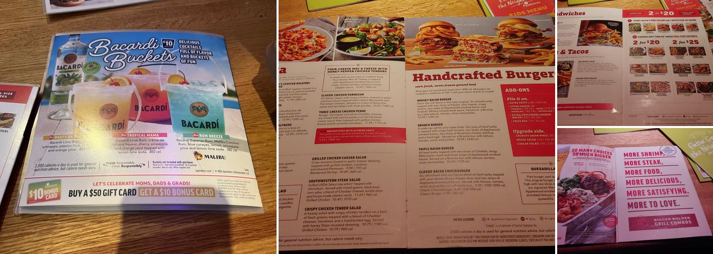 Applebee's Grill + Bar Menu