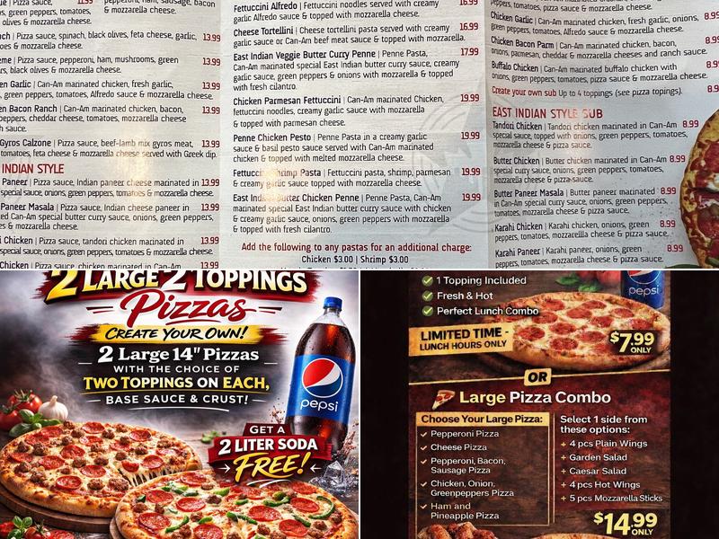 Can Am Pizza Menu