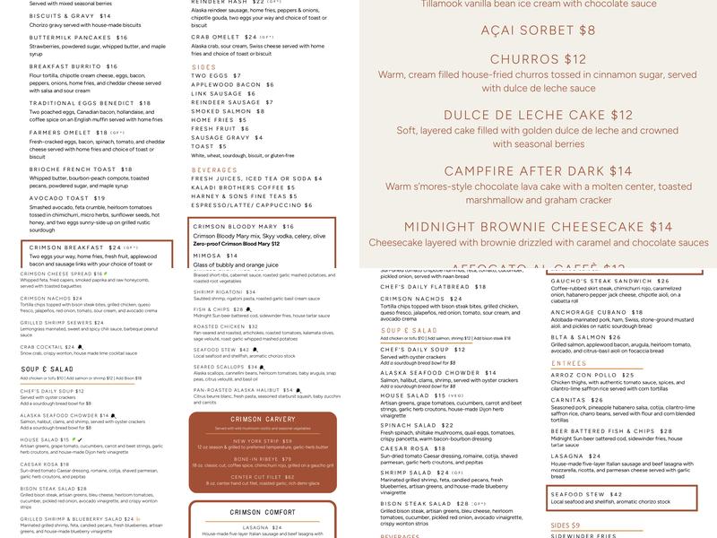 Crimson Menu