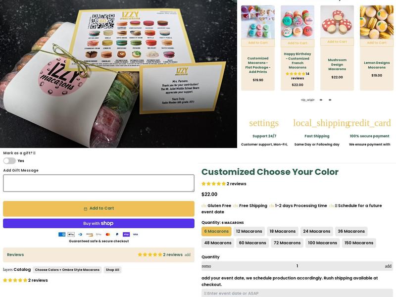 Izzy Macarons Menu