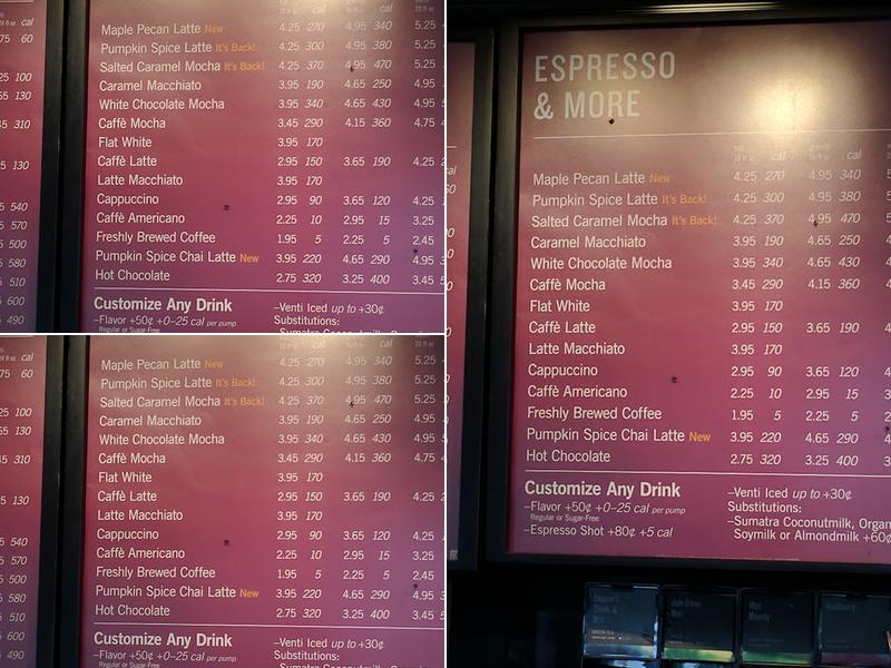 Starbucks Menu