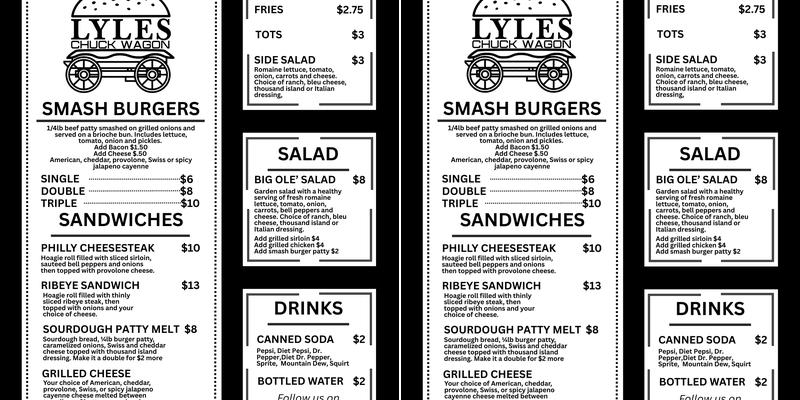 Lyles Chuck Wagon Menu