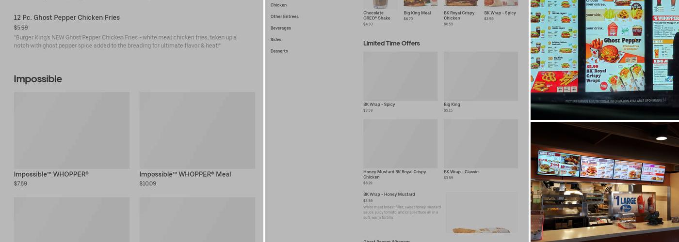 Burger King Menu