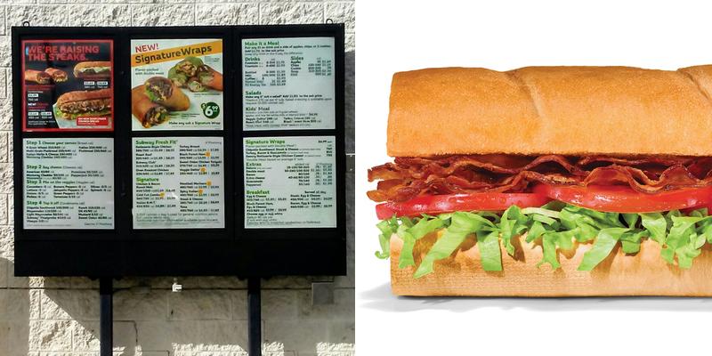 Subway Menu