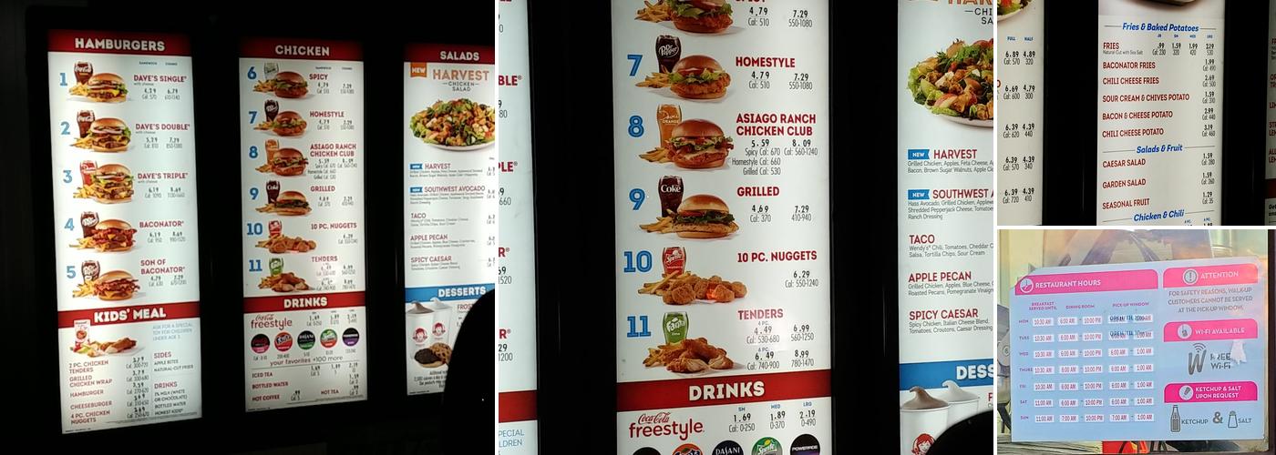 Wendy's Menu