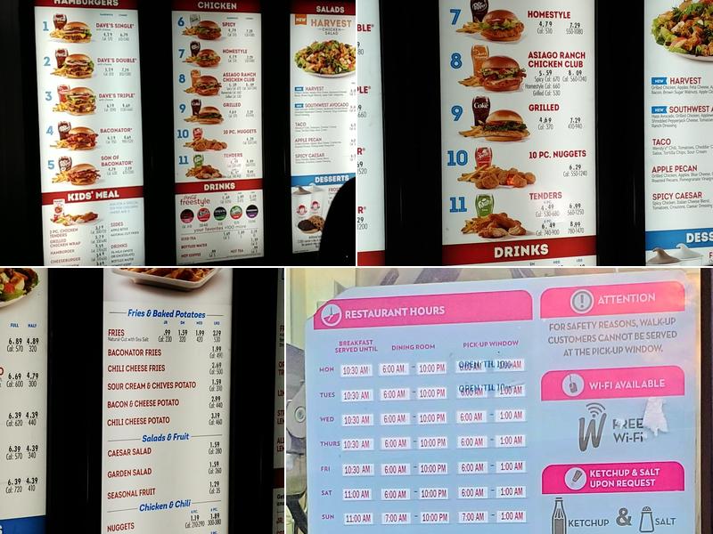 Wendy's Menu