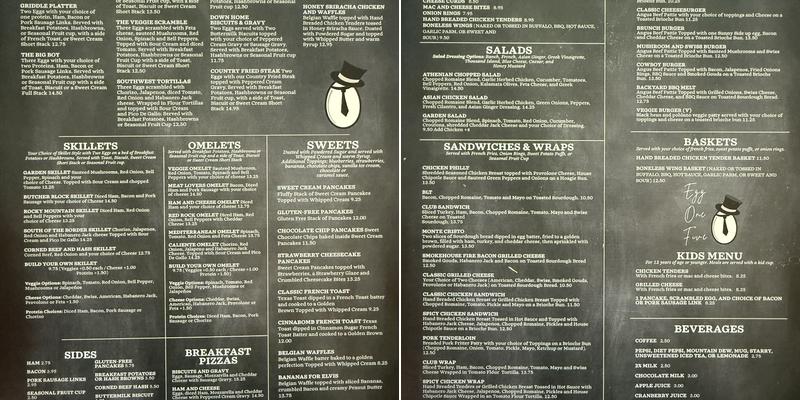 Egg One Five Menu