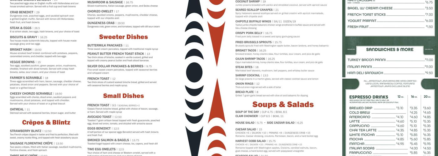 Jamestown Java Menu