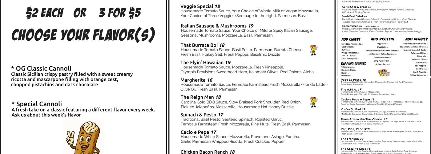 P!ZZA - REDMOND Menu