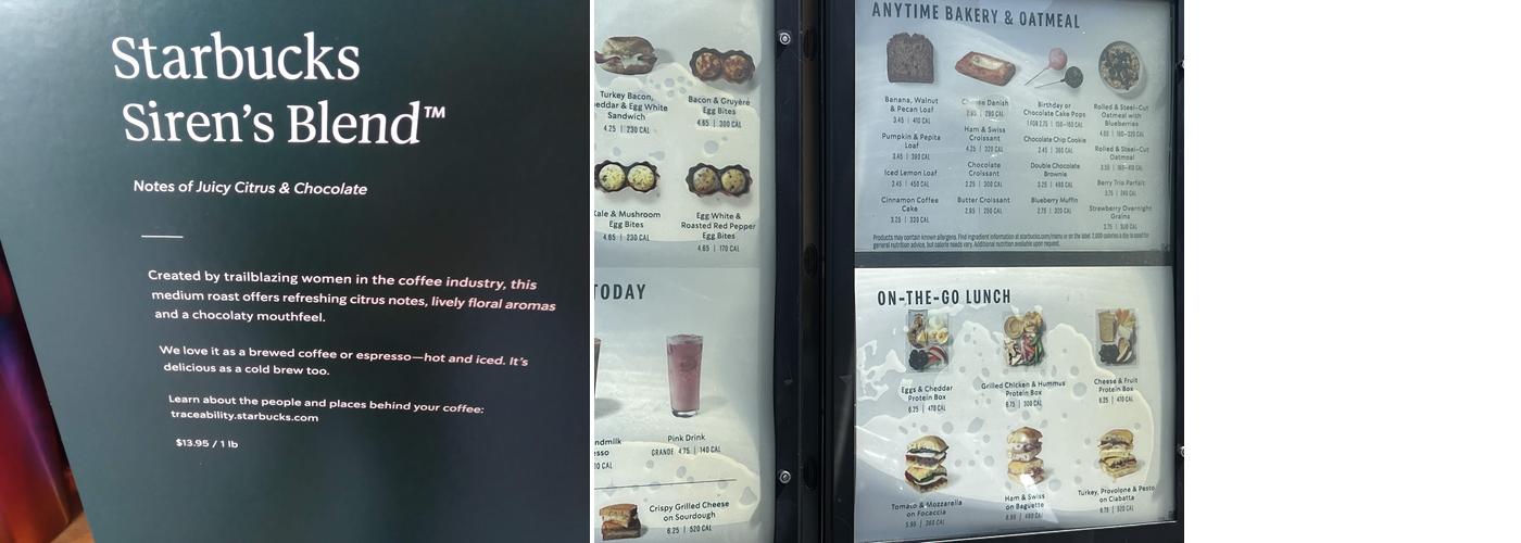 Starbucks Menu