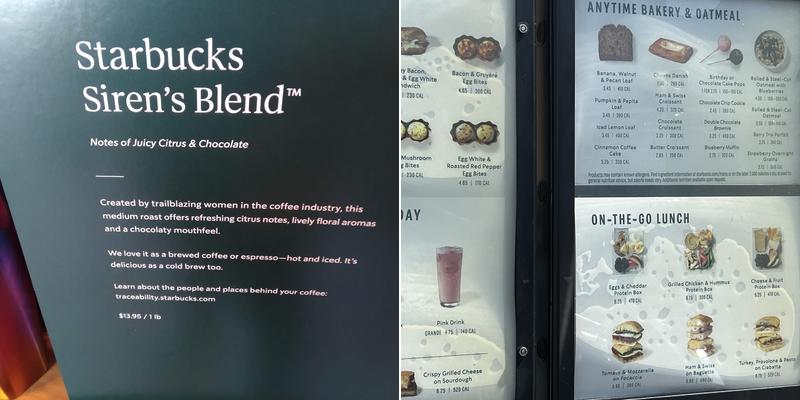 Starbucks Menu