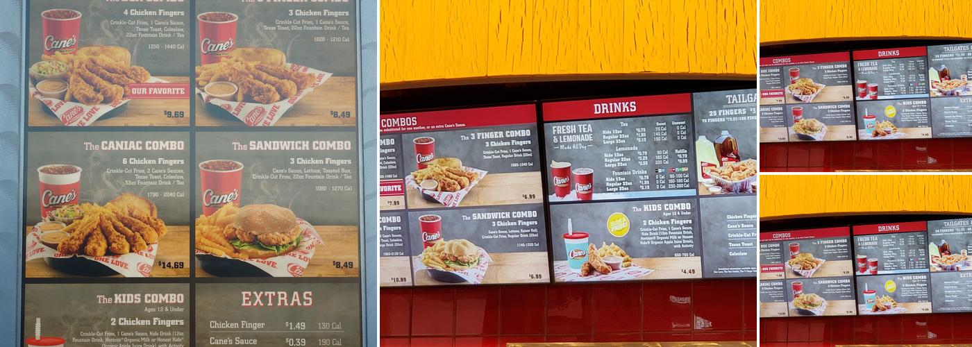 Raising Cane's Chicken Fingers Menu