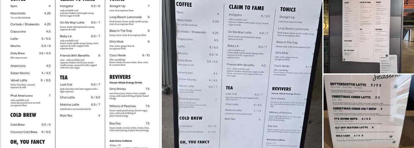 CoffeeDrunk Menu