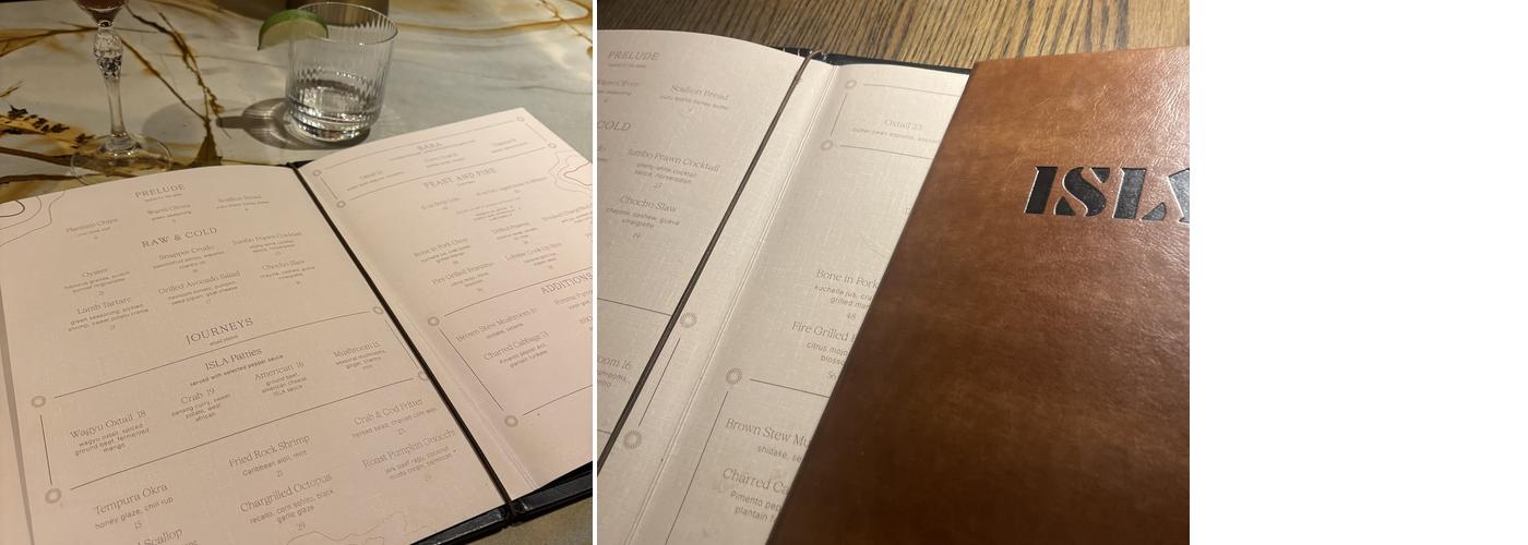 ISLA Restaurant Menu