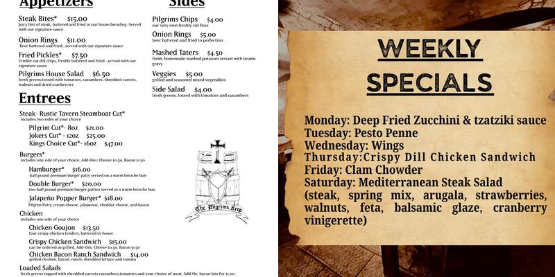 Pilgrim's Keep Menu