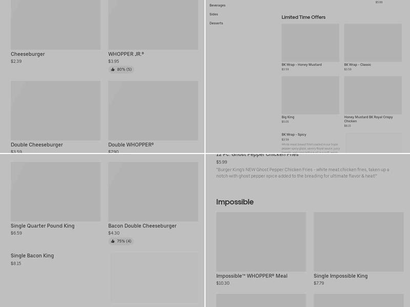 Burger King Menu
