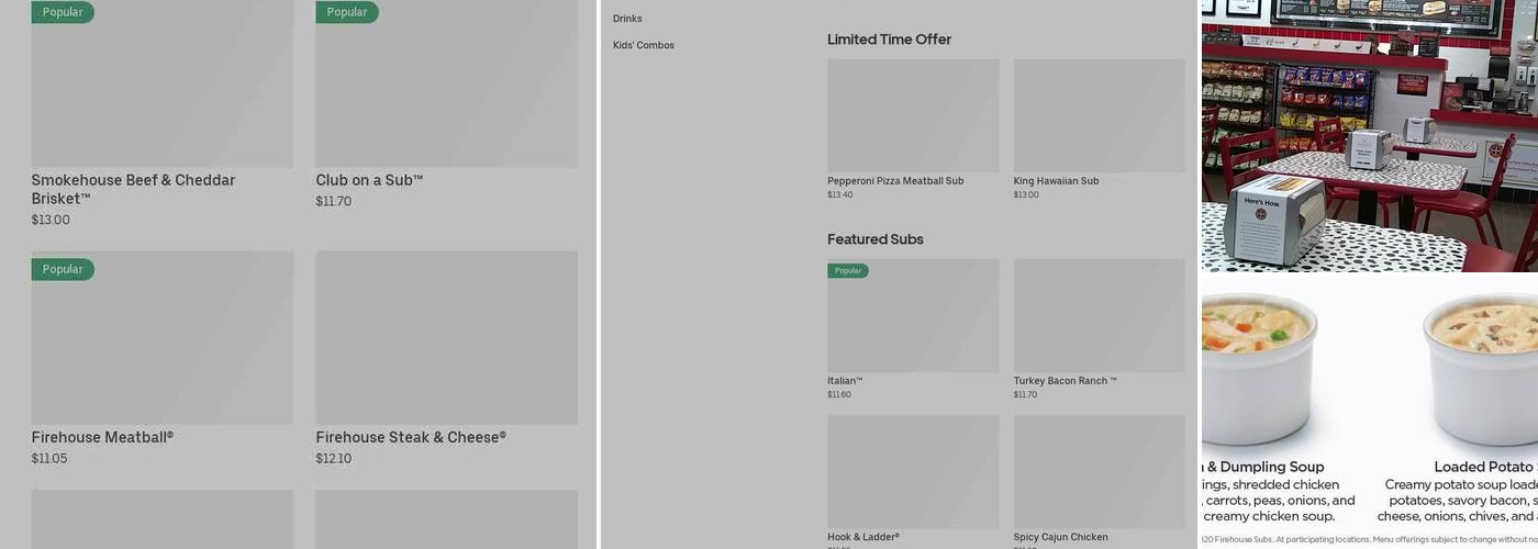 Firehouse Subs Harrison Ave. Menu