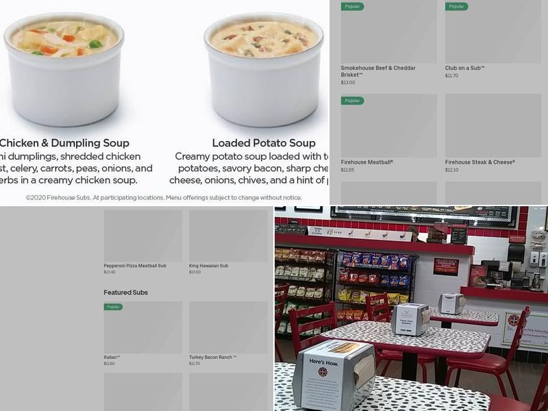 Firehouse Subs Harrison Ave. Menu