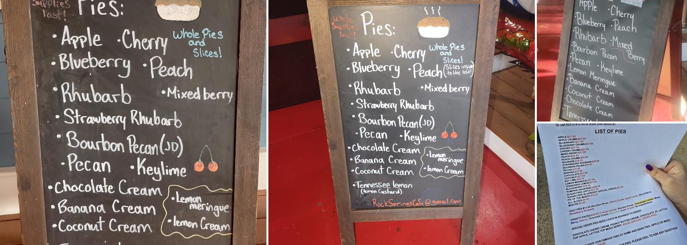 Pie Box Menu