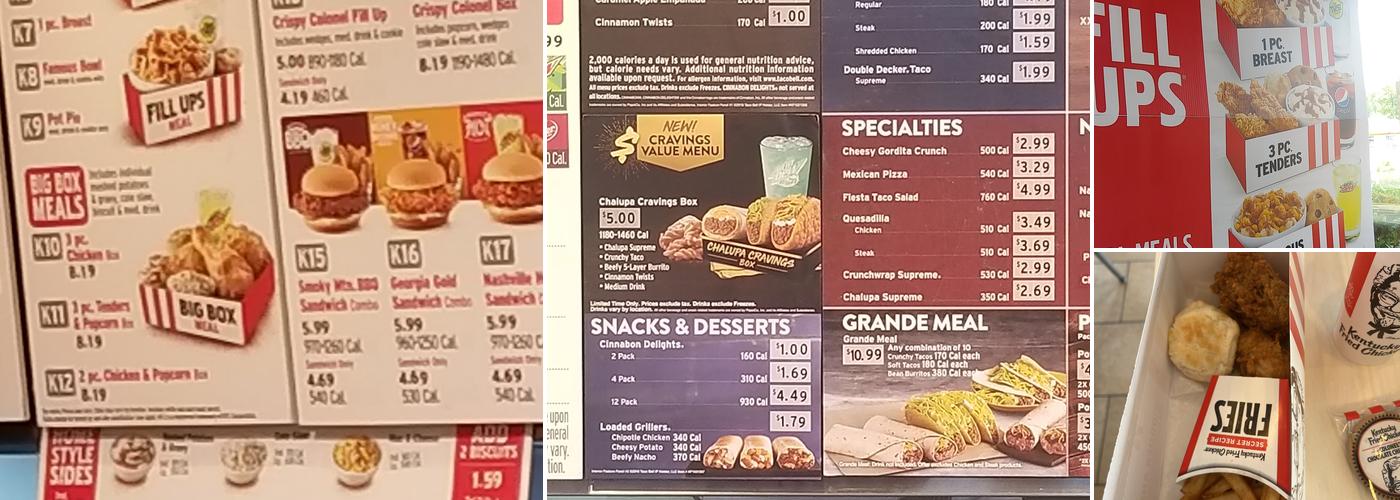 KFC Menu