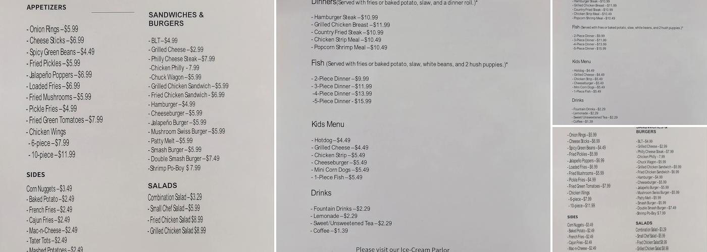 Jojo's Diner Menu