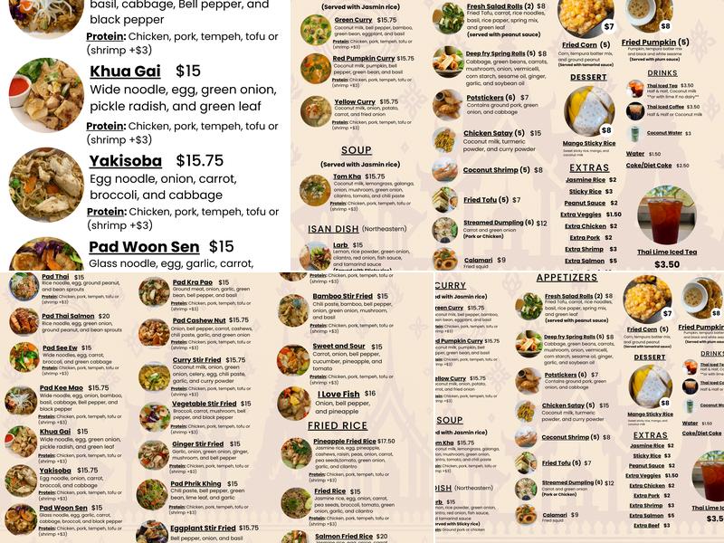 Boa Thai Menu