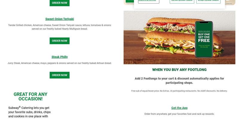 Subway Menu